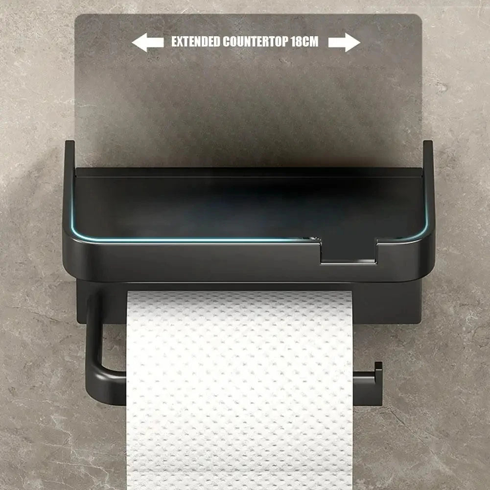 Wall Mounted Toilet Paper Holder Rustproof Thickened Plastic Storage Rack for Bathroom Kitchen Toilet Paper Roll Holder