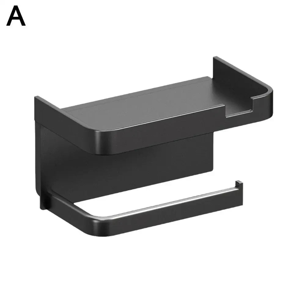 Wall Mounted Toilet Paper Holder Rustproof Thickened Plastic Storage Rack for Bathroom Kitchen Toilet Paper Roll Holder