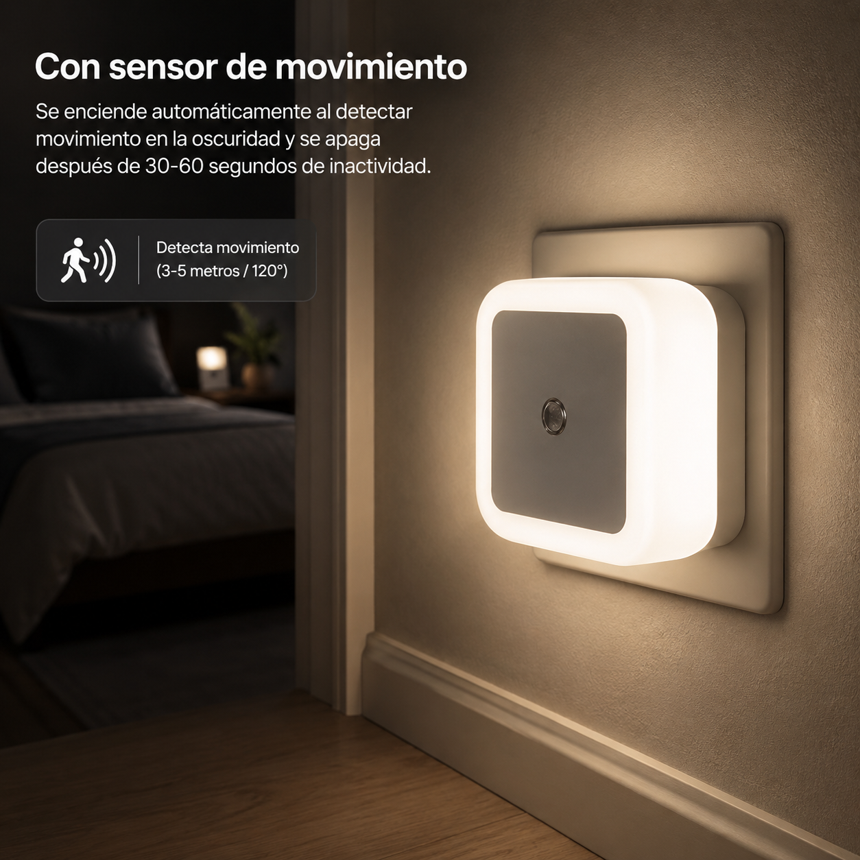 Luz Nocturna LED con Sensor de Luz Automático