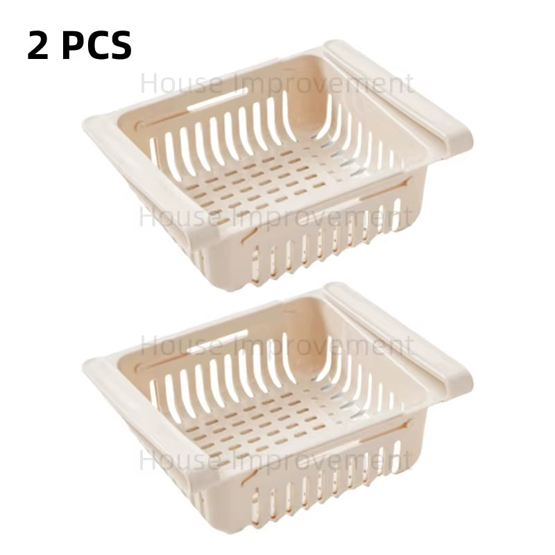 Retractable Multifunctional Tiered Refrigerator Shelf Fridge Organizer Box Fresh Divider Layer Shelf Kitchen Storage Organizer