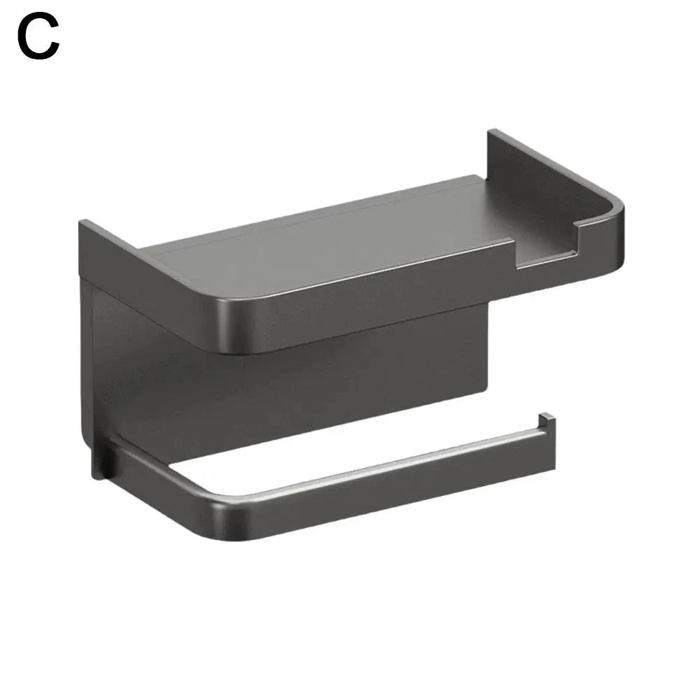Wall Mounted Toilet Paper Holder Rustproof Thickened Plastic Storage Rack for Bathroom Kitchen Toilet Paper Roll Holder