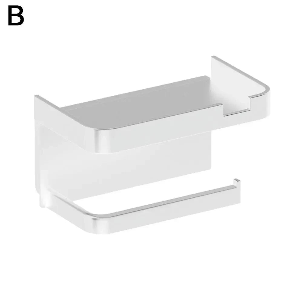Wall Mounted Toilet Paper Holder Rustproof Thickened Plastic Storage Rack for Bathroom Kitchen Toilet Paper Roll Holder