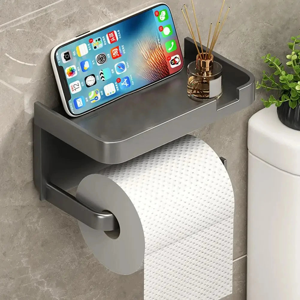 Wall Mounted Toilet Paper Holder Rustproof Thickened Plastic Storage Rack for Bathroom Kitchen Toilet Paper Roll Holder