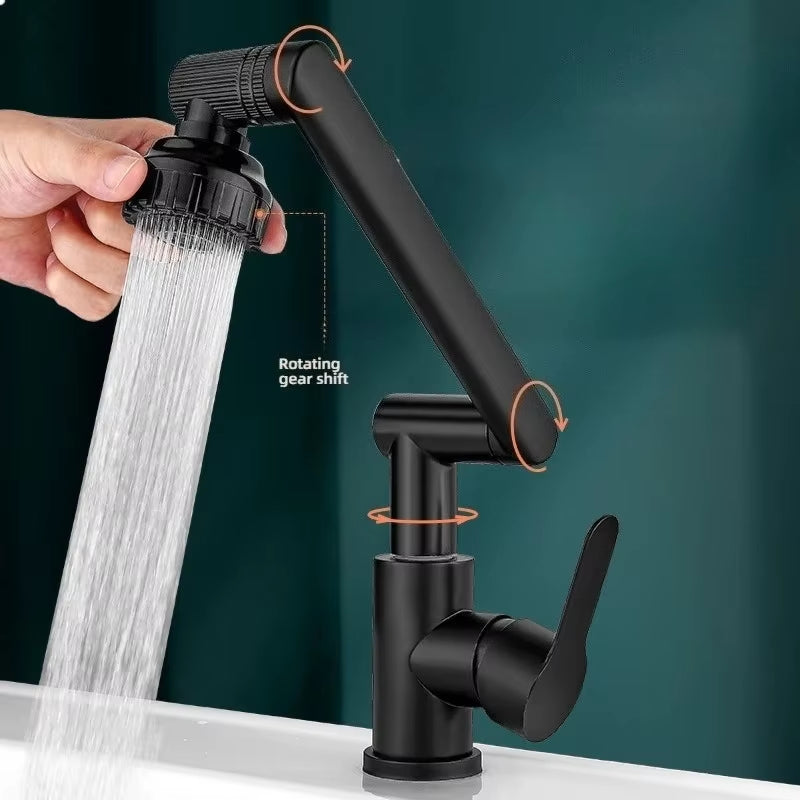 Transform Your Kitchen and Bathroom with the 1080° Swivel Multifunctional Faucet - Effortless Hot and Cold Water Control!