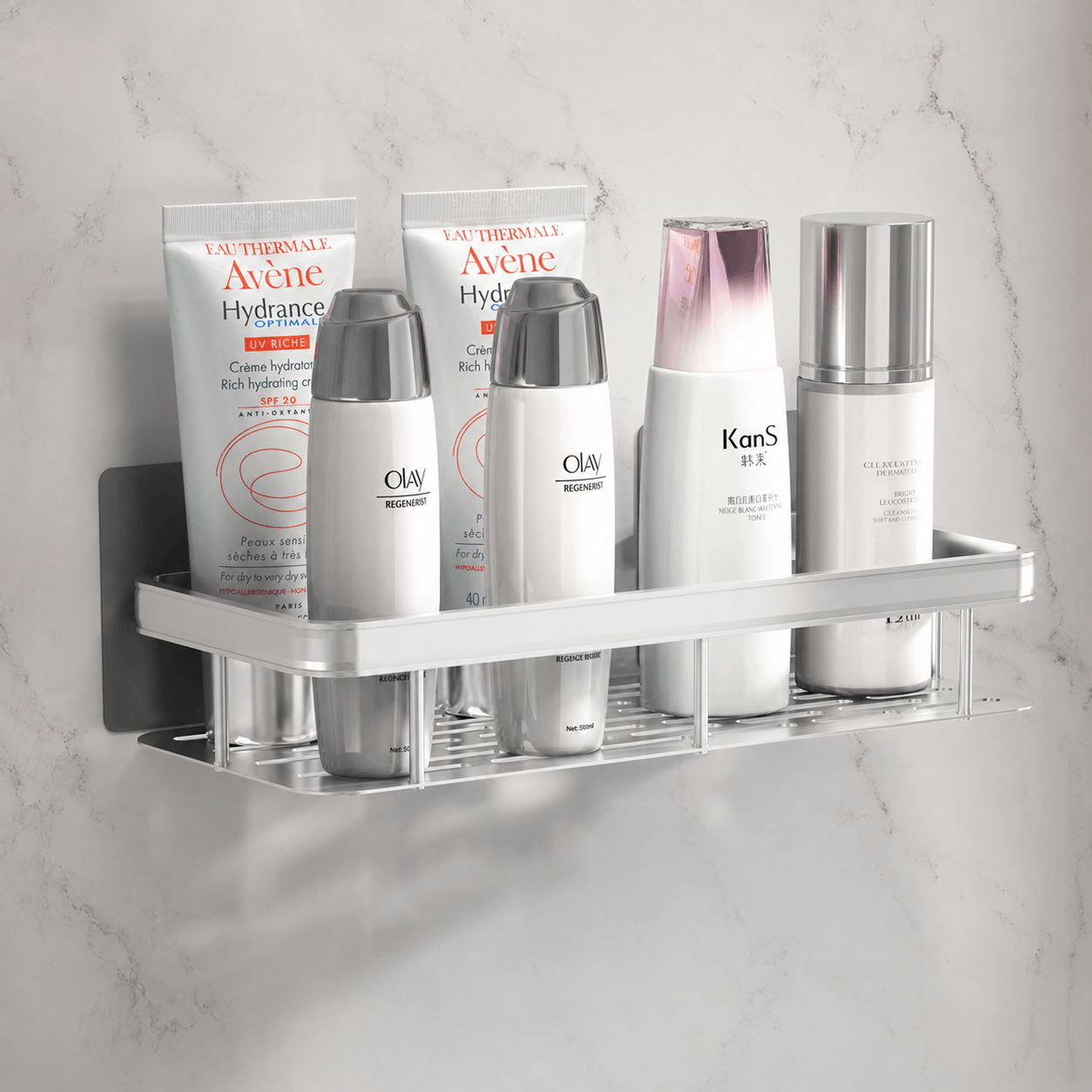Organizador de Baño de Acero Inoxidable  | Estante de Ducha Adhesivo