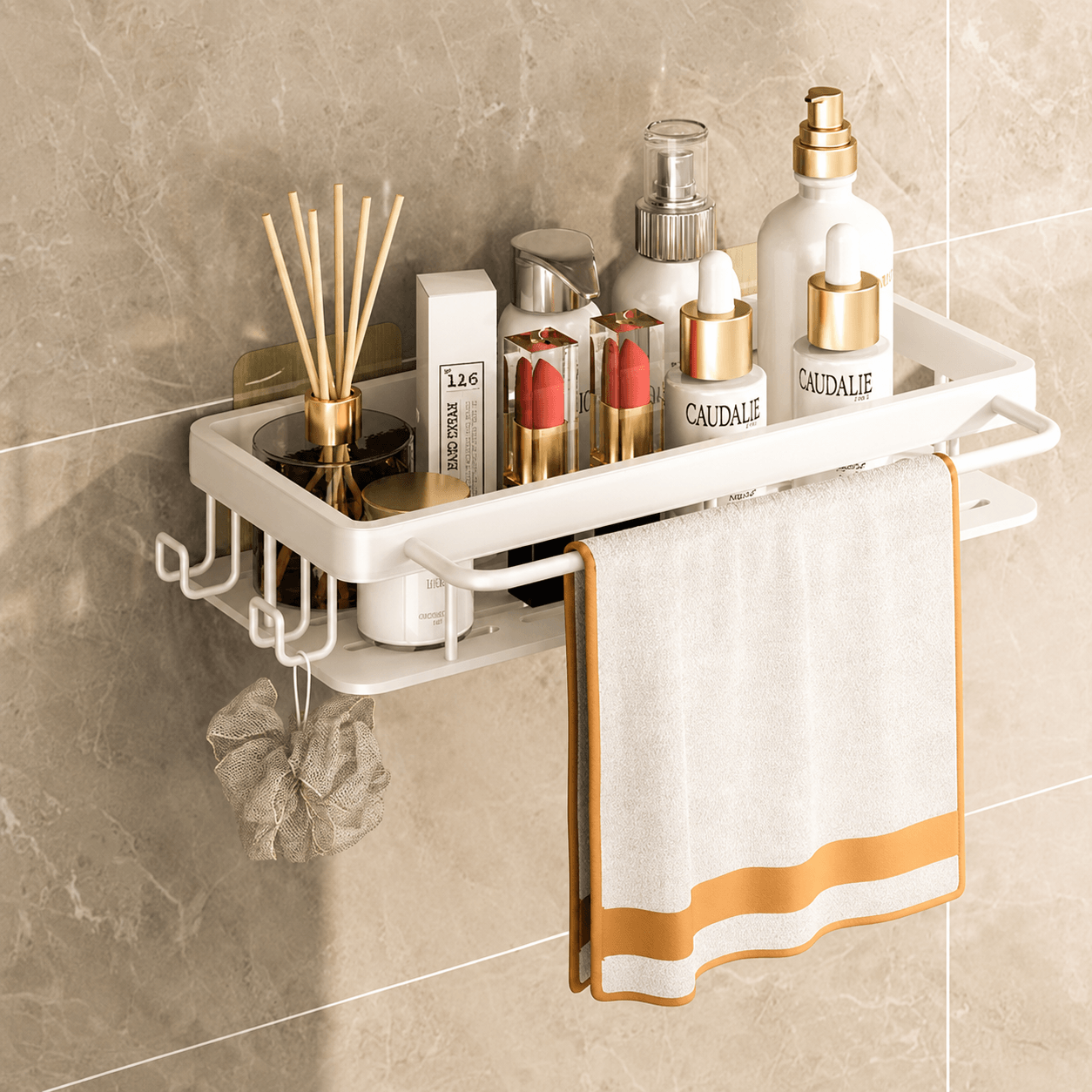 Organizador de Baño de Acero Inoxidable  | Estante de Ducha Adhesivo