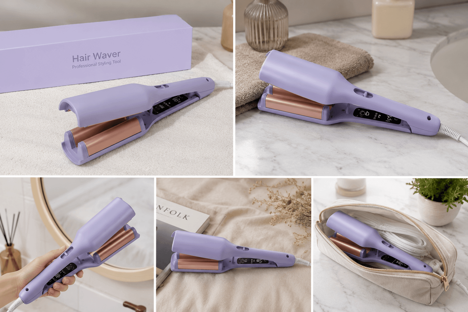 Rizador de pelo eléctrico- ondas perfectas en segundos