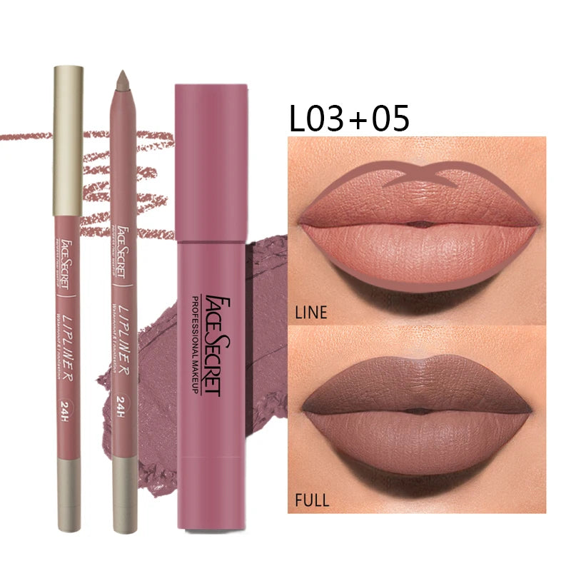 Lápiz labial delineador de labios mate