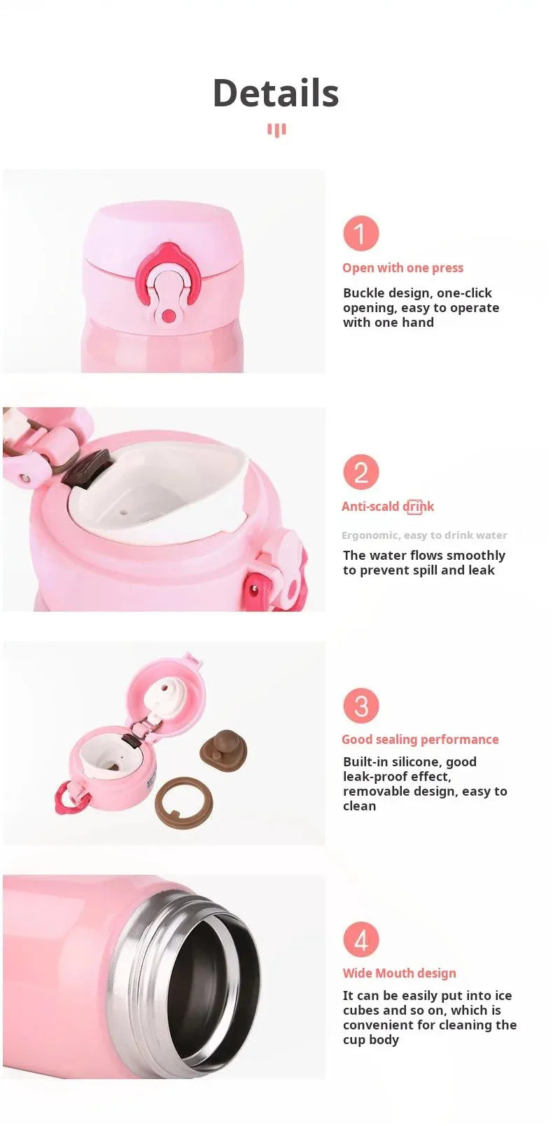 Termo de acero inoxidable de doble capa de 500 ml