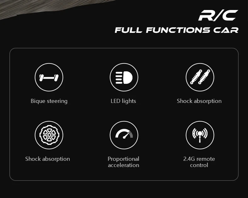 Vehículo todoterreno de aleación con radio 2.4G, camiones de alta velocidad con luz LED para escalada