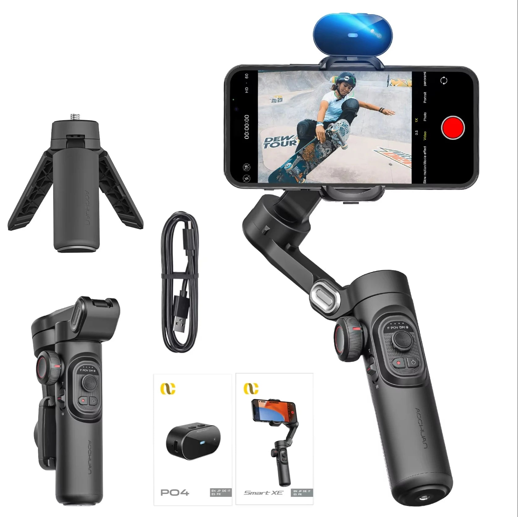 AOCHUAN Smart XE – 3-Axis Gimbal Stabilizer for Smartphones