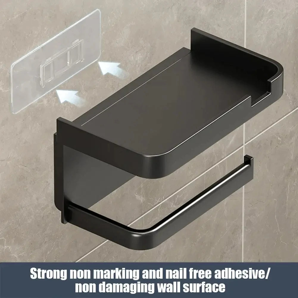 Wall Mounted Toilet Paper Holder Rustproof Thickened Plastic Storage Rack for Bathroom Kitchen Toilet Paper Roll Holder
