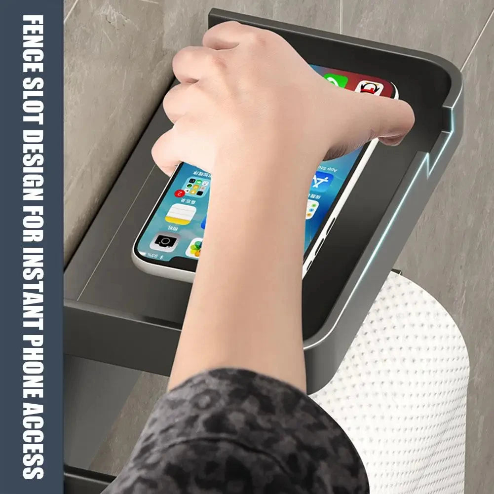 Wall Mounted Toilet Paper Holder Rustproof Thickened Plastic Storage Rack for Bathroom Kitchen Toilet Paper Roll Holder