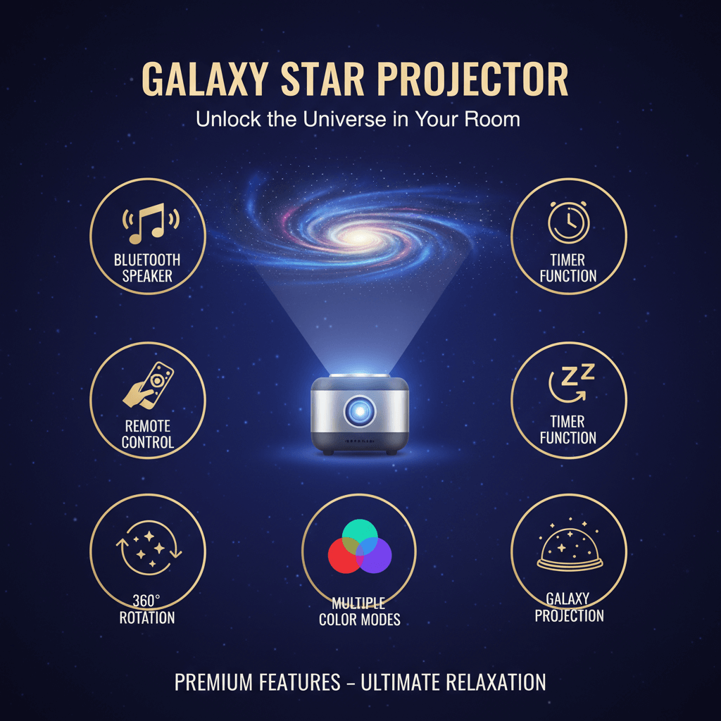 Rotating Projector - Galaxy Stars Night Light Rotation