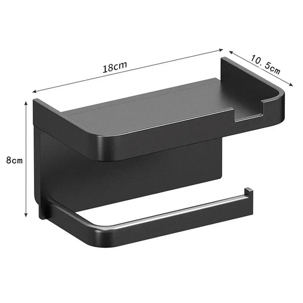 Wall Mounted Toilet Paper Holder Rustproof Thickened Plastic Storage Rack for Bathroom Kitchen Toilet Paper Roll Holder
