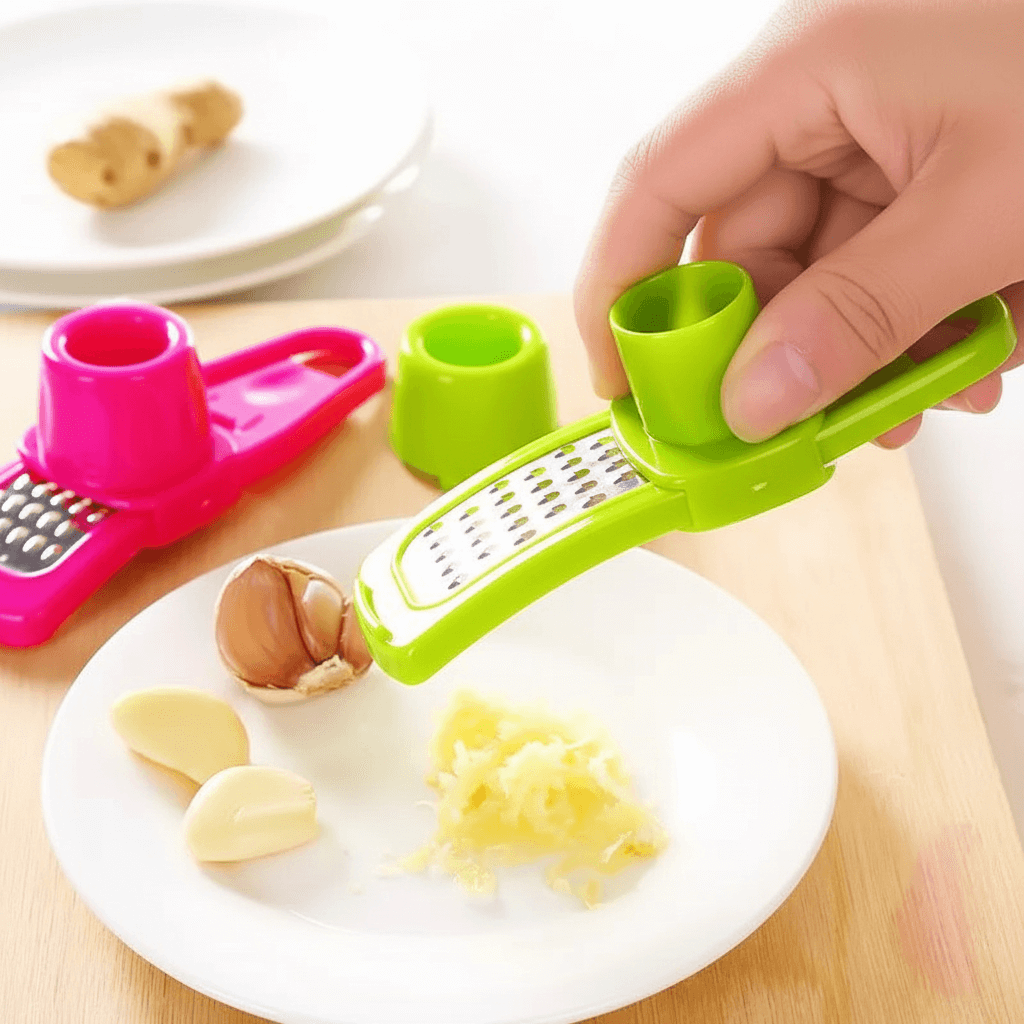 Garlic Crusher – Manual Stainless-Steel Press for Easy Cooking