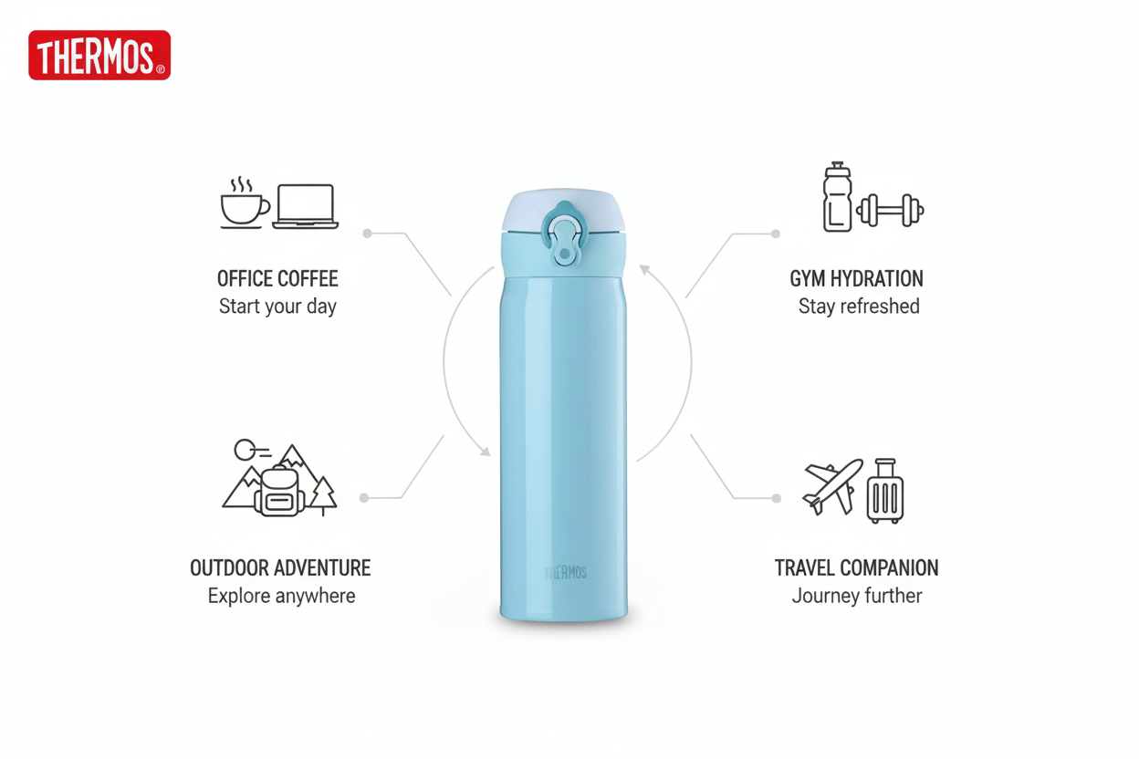 Double layer stainless steel thermos-Keeps drinks hot/cold