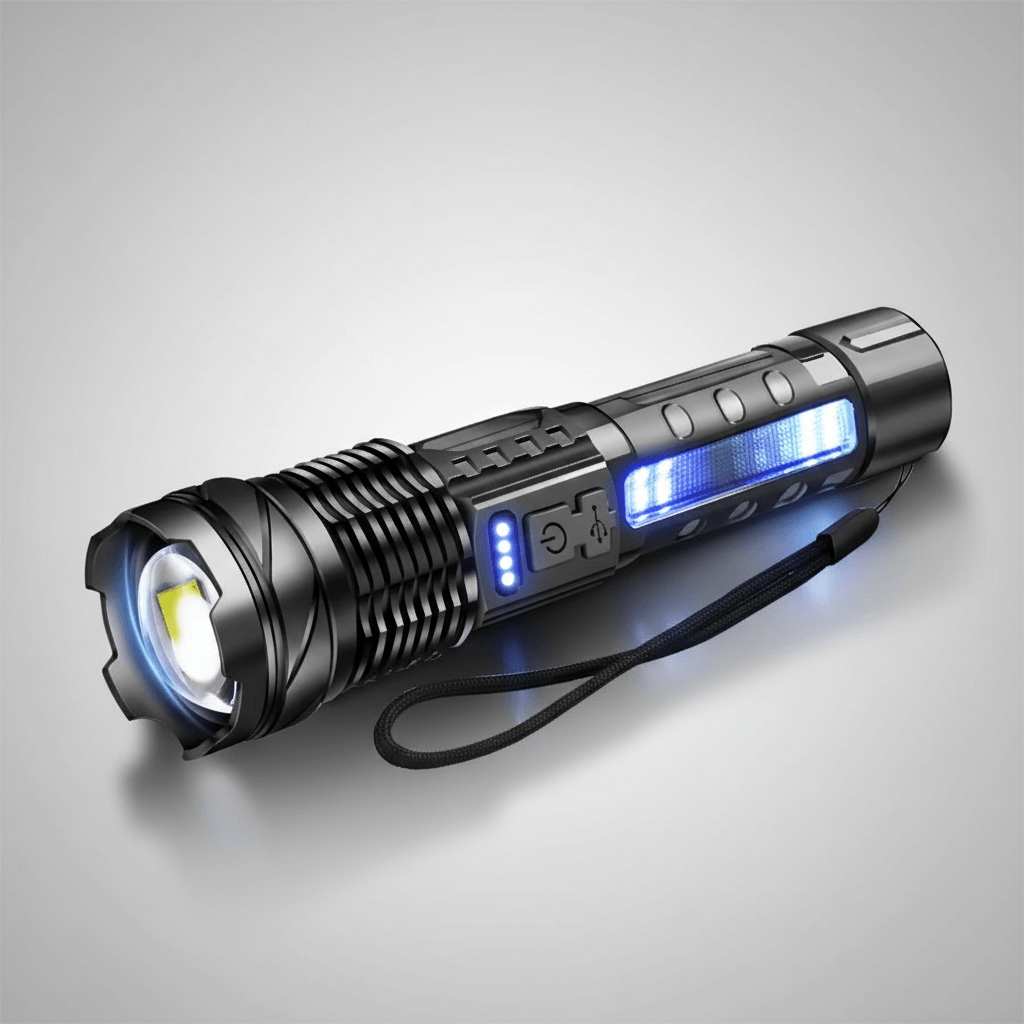 Powerful XHP50 LED Flashlight - USB Rechargeable Waterproof