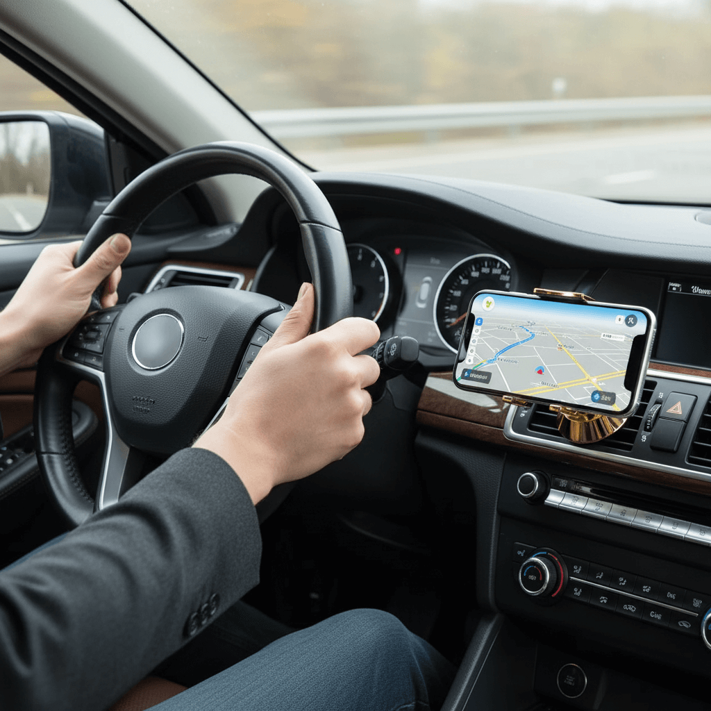 Universal Magnetic Car Mount - Safe Dashboard and Windshield Mounting