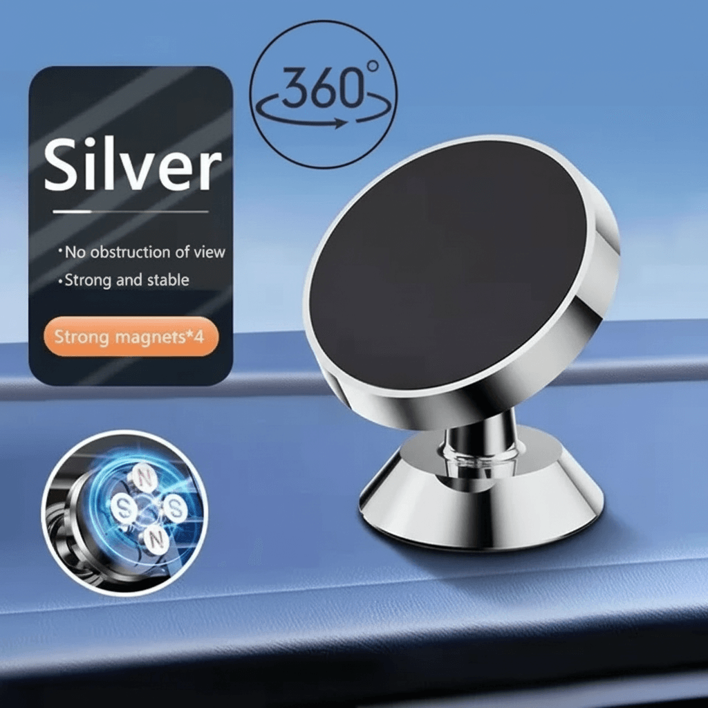 Universal Magnetic Car Mount - Safe Dashboard and Windshield Mounting