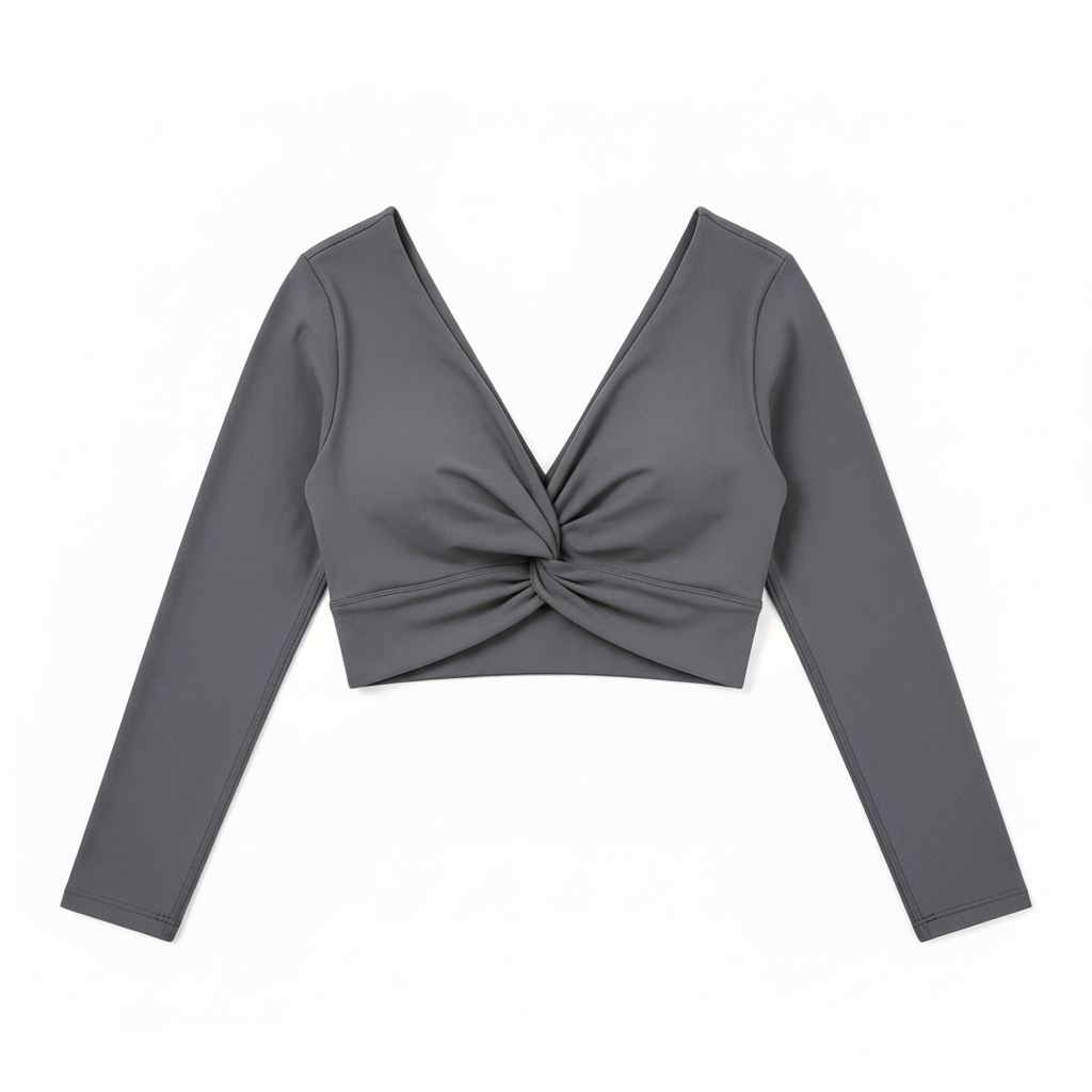 long sleeve sports bra-Seamless Padded Crop Top