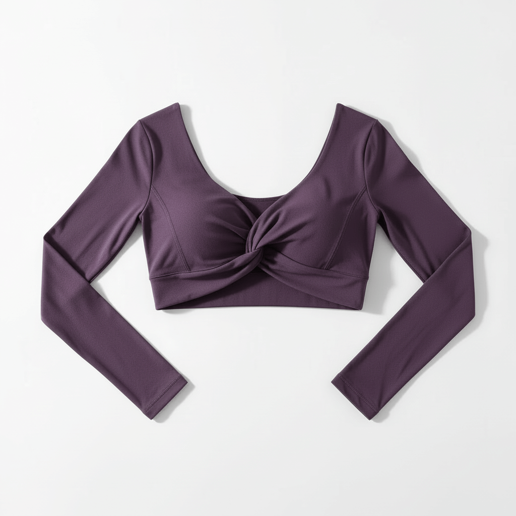 long sleeve sports bra-Seamless Padded Crop Top